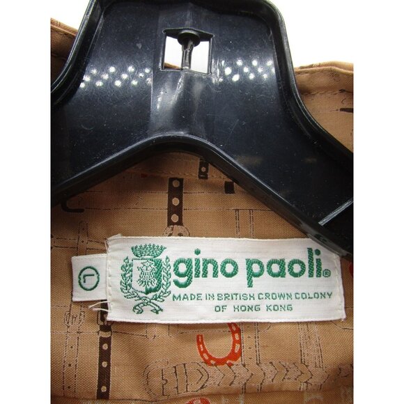 VINTAGE Gino Paoli Shirt Large Button Down Equestrian Horses 90s 80s - Picture 8 of 10